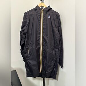 K-Way Le Vrai 3.0 Eiffel Long Jacket With Hood Pure Black Size Medium Unisex